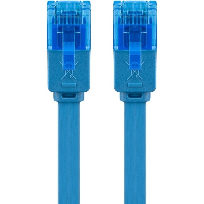 Goobay CAT 6A Flat Patch Cable U/UTP, blue 0.5 m