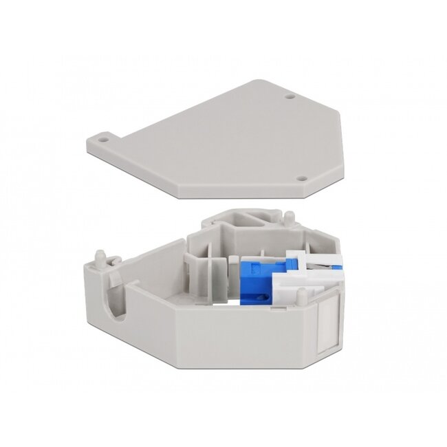 Delock DIN rail Adapter with Keystone SC Simplex female to SC Simplex female blue