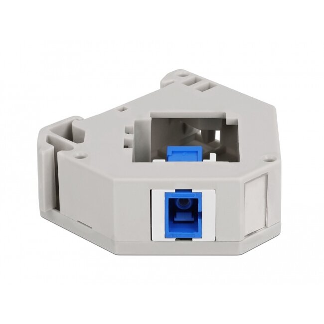 Delock DIN rail Adapter with Keystone SC Simplex female to SC Simplex female blue