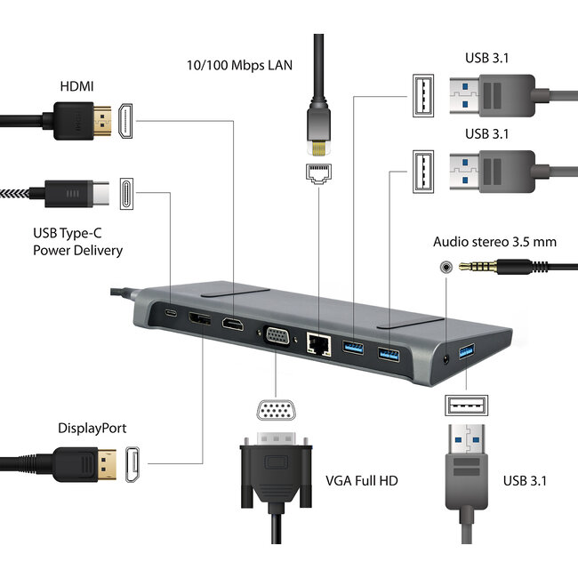 USB-C multi adapter 9-in-1