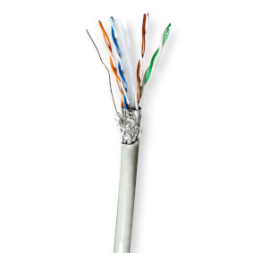 Netwerk Kabel Rol | CAT6 | Stranded | S/FTP | CCA | 100.0 m | Binnenshuis | Rond | PVC | Grijs | Gif
