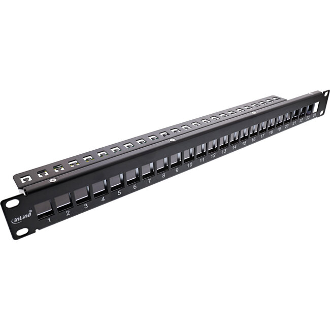 InLine® Blanco patchpaneel 19" (48.26cm), 24-poorts, 1U, zwart