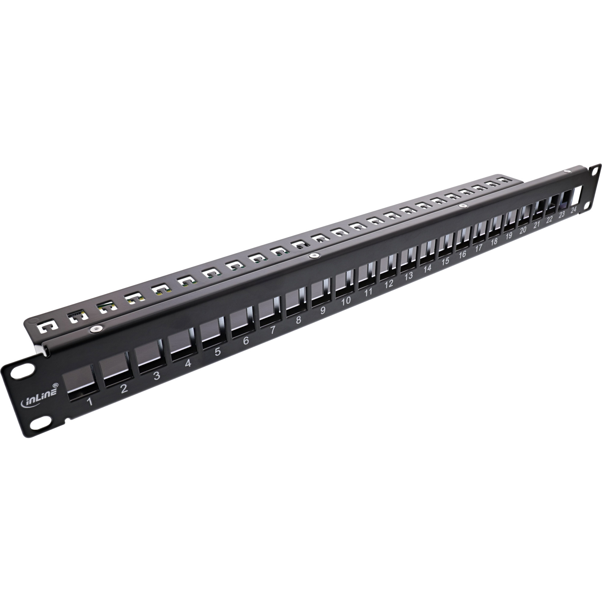 InLine® Blanco patchpaneel 19"(48.26cm), 24-poorts, 1U, zwart |