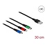 Delock USB Charging Cable 3 in 1 Type-A to Lightning™ / Micro USB / USB Type-C™ 30 cm 3-coloured