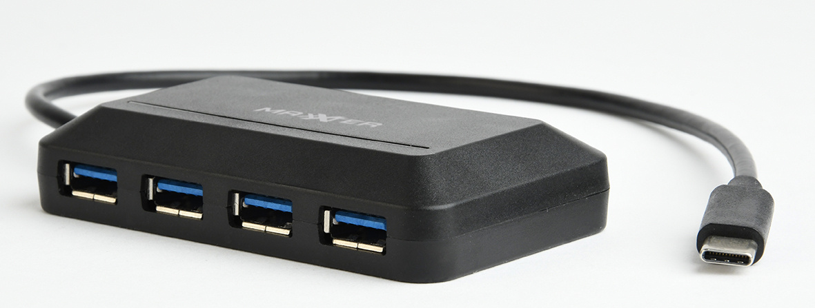 Maxxter Maxxter ACT-HUB3C-4P. Hostinterface: USB 3.2 Gen 1 (3.1 Gen 1) Type-A, Hub-interfaces: USB 3.2 Gen 1 (3.1 Gen 1) Type-C. Overdrachtssnelheid: 5000 Mbit/s, Kleur van het pro