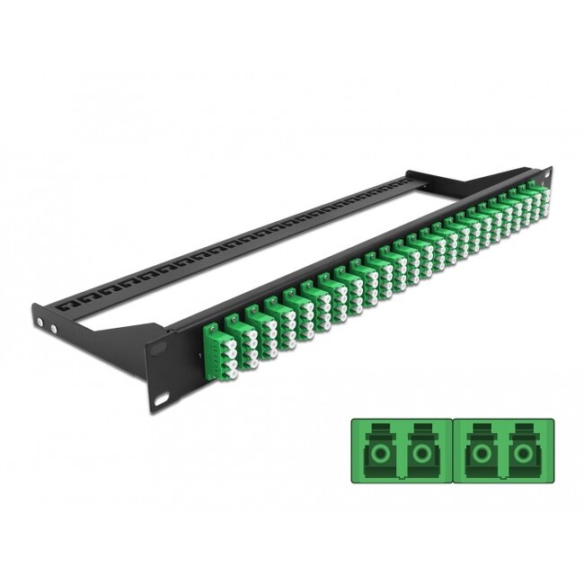 Delock 19″ Fibre Patch Panel 24 port LC Quad green