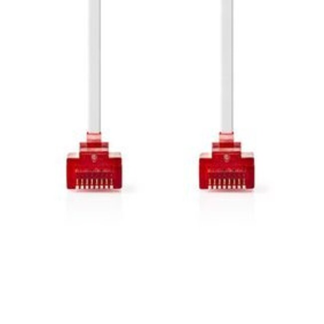 CAT6 Netwerkkabel | RJ45 Male | RJ45 Male | U/UTP | 3.00 m | Snagless | Plat | PVC | Wit | Polybag