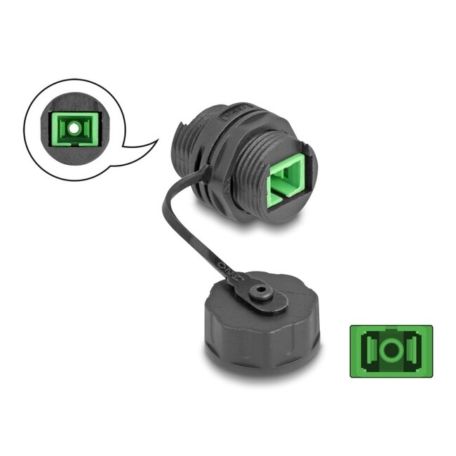 Delock Optical Fiber Cable Connector SC Simplex female to SC Simplex female with protective cap waterproof