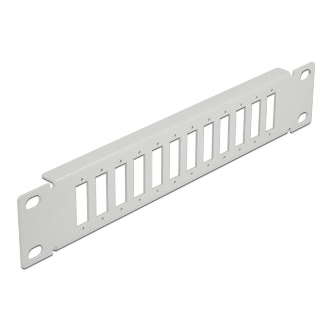 Delock 10″ Fiber Optic Patch Panel 12 Port for SC Duplex / LC Quad 1U grey