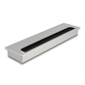 DeLOCK Delock Cable grommet for table mounting with brush 300 x 80 x 28 mm silver