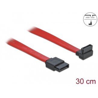 DeLOCK Delock SATA 3 Gb/s Cable straight to upwards angled 30 cm red