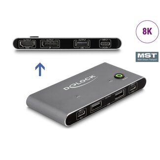 DeLOCK Delock USB-C™ KVM Switch to HDMI and DisplayPort 8K MST with USB 2.0