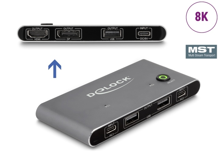 DeLOCK 11485 KVM-switch Antraciet