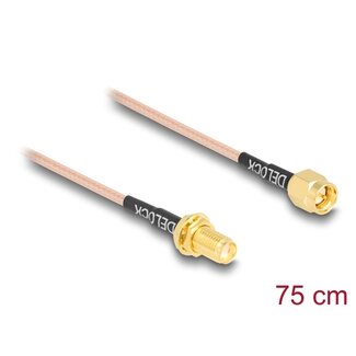 DeLOCK Delock Antenna Cable SMA plug to SMA jack bulkhead RG-316 75 cm