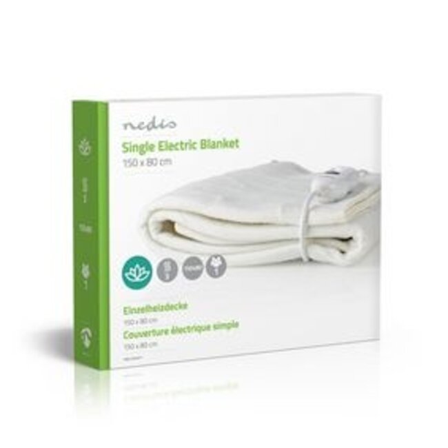 Elektrische Deken | Onderdeken | 1 Persoon | 150 x 80 cm | 3 Warmte Standen | Wasmachinebestendig | Oververhittingsbeveiliging | Polyester