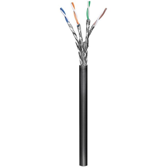Goobay CAT 6 outdoor network cable, S/FTP (PiMF), black 100 m