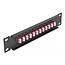 Delock 10″ Fiber Optic Patch Panel 12 Port LC Duplex violet 1U black