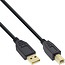 InLine® USB 2.0 kabel, zwart, vergulde contacten, AM/BM, 1,5m