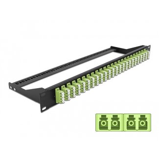 DeLOCK Delock 19″ Fibre Patch Panel 24 port LC Quad limegreen