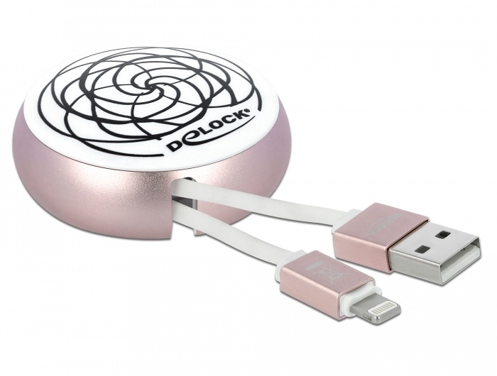 DeLOCK 85817. Snoerlengte: 0,92 m, Aansluiting 1: USB A, USB-versie: USB 2.0, Kleur van het product: Roze, Wit