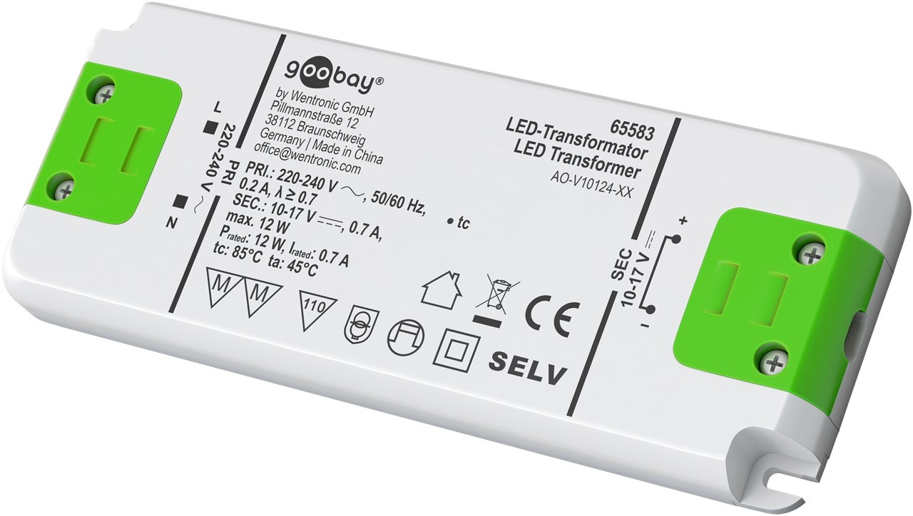 LED Transformator met constante stroom - 10-17 volt - 700 mA - Tot 12 watt - Wit