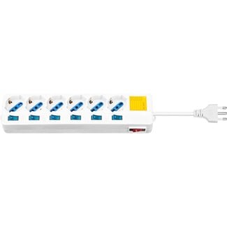 Goobay Goobay 6-Way Italian Power Strip with Illuminated Switches for each Socket