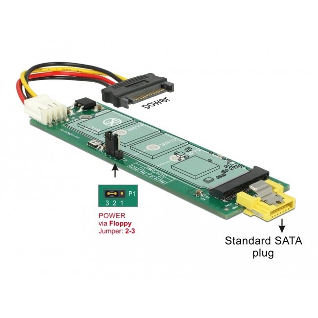 Delock Converter SATA pin 8 power receptacle > M.2 Key B slot