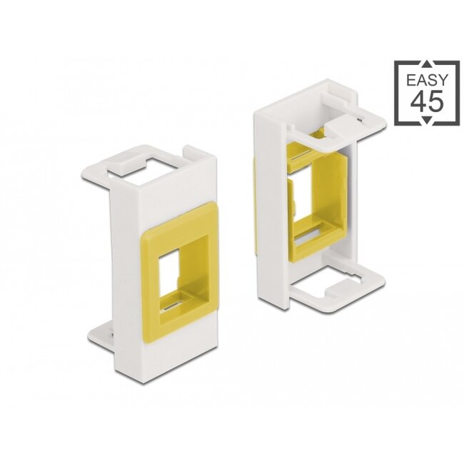 Delock Easy 45 Module Keystone Holder 22.5 x 45 mm, white / yellow