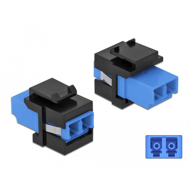 Delock Keystone Module LC Duplex female to LC Duplex female blue / black