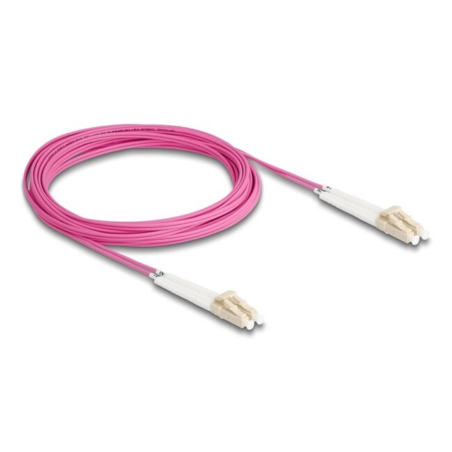 Delock Optical Fiber Cable LC Duplex to LC Duplex Multi-mode OM4 angled 5 m