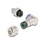 Delock M12 Connector A-coded 3 pin male for mounting with screw connection 90° angled metal