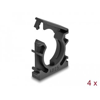 DeLOCK Delock Cable sleeve holder with locking clip 25 mm 4 pieces black