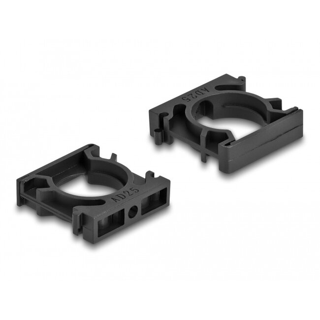 Delock Cable sleeve holder with locking clip 25 mm 4 pieces black