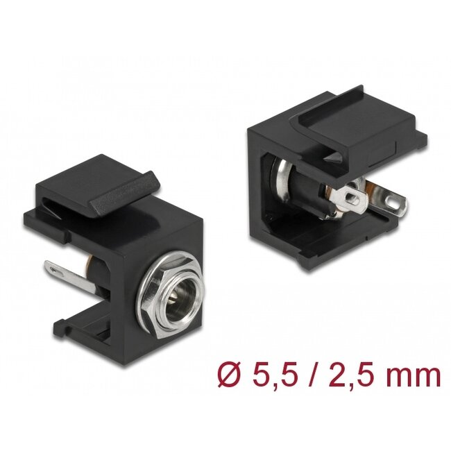 Delock Keystone Module DC 5.5 x 2.5 mm female black