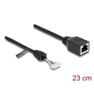 DeLOCK Delock Cable RJ45 jack to pin header female 2.00 mm 8 pin Cat.5e 23 cm black