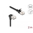 Delock RJ45 Network Cable Cat.6A S/FTP Slim 90° downwards angled / straight 2 m black