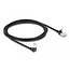 Delock RJ45 Network Cable Cat.6A S/FTP Slim 90° downwards angled / straight 2 m black