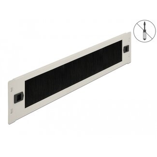 DeLOCK Delock 19″ Cable Management Brush Strip tool free 2U grey
