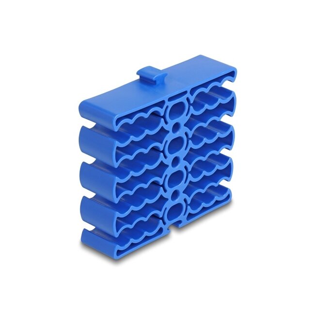 Delock Cable Organizer with 24 cable entries blue