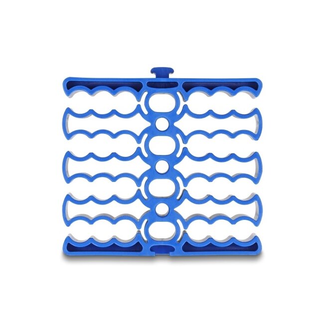 Delock Cable Organizer with 24 cable entries blue