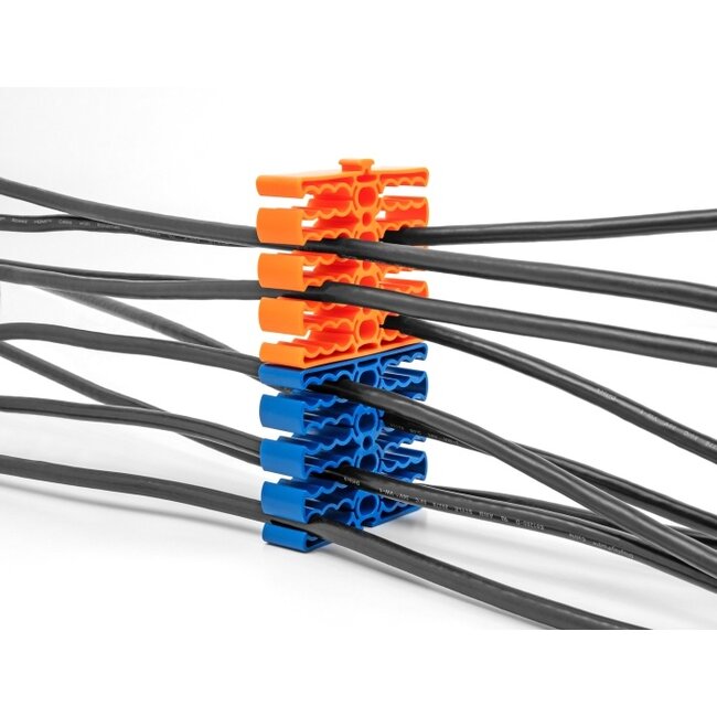 Delock Cable Organizer with 24 cable entries blue