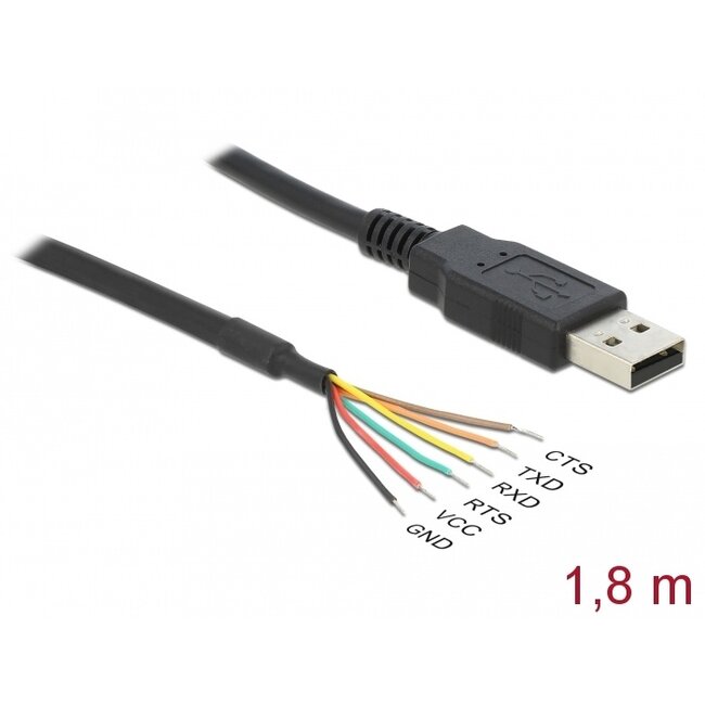 Delock USB 2.0 to Serial TTL Converter with 6 open wires 1.8 m (3.3 V)