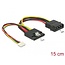 Delock Cable Power SATA 15 pin receptacle > Molex 4 pin male + 4 pin power female