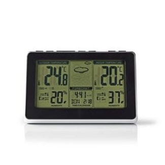 Nedis Weerstation | Binnen & Buiten | Inclusief draadloze weersensor | Weersvoorspelling | Tijdweergave | LCD-Scherm | Wekkerfunctie