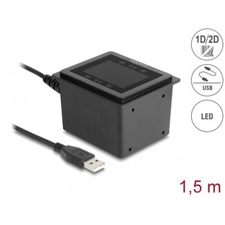 DeLOCK Delock USB Barcode Scanner 1D and 2D wired for stationary installation - German Version
