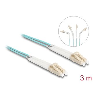 DeLOCK Delock Optical Fiber Cable LC Duplex to LC Duplex Multi-mode OM3 angled 3 m