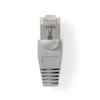 Nedis RJ45-Connector | Male | Solid UTP CAT5 | Recht | Verguld | 10 Stuks | PVC | Grijs / Transparant | Doos