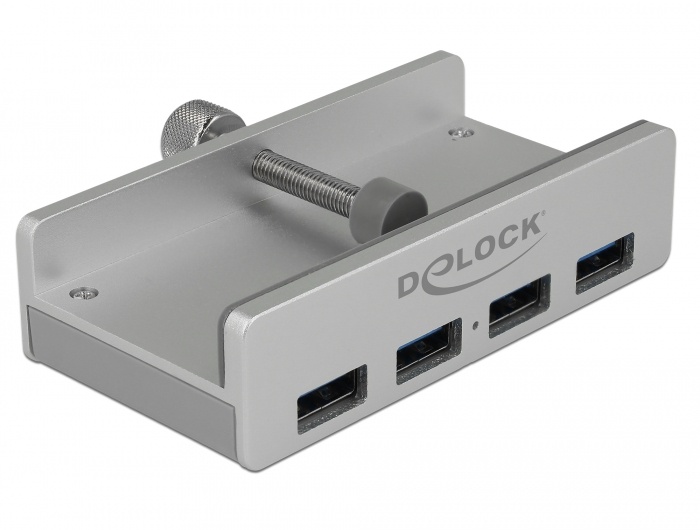 DeLOCK 64046. Hostinterface: USB 3.2 Gen 1 (3.1 Gen 1) Type-A, Hub-interfaces: USB 3.2 Gen 1 (3.1 Gen 1) Type-A. Overdrachtssnelheid: 5000 Mbit/s, Kleur van het product: Zilver, Ma
