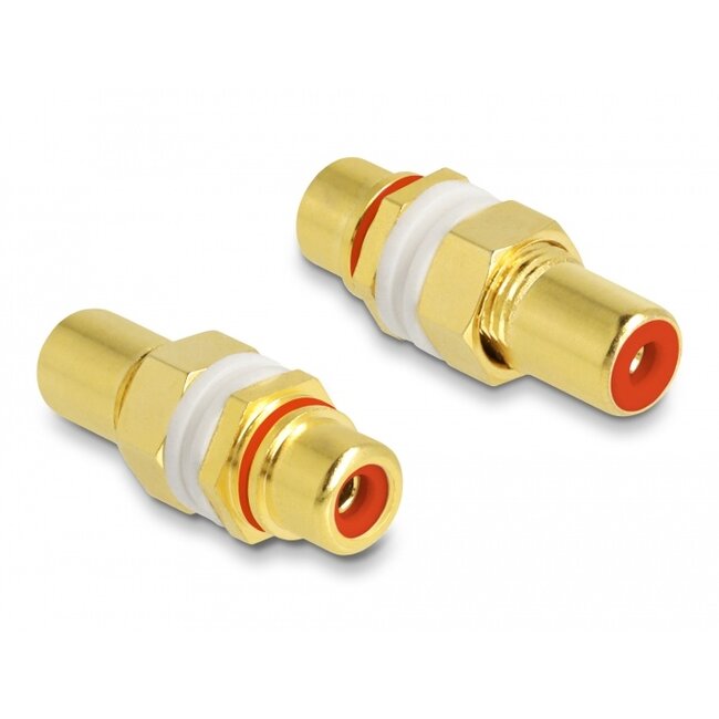 Delock Audio Adapter RCA female to female for installation, red ring