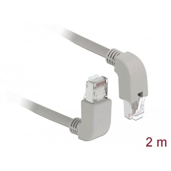 Delock Network cable RJ45 Cat.5e SF/UTP upwards / downwards angled 2 m